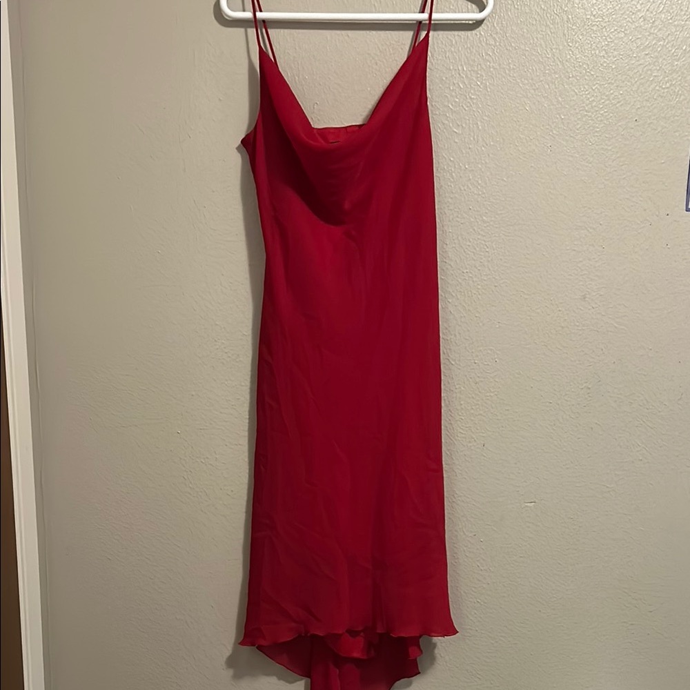 City Triangles Red High Low Slip Dress